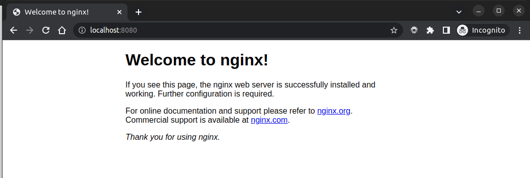 Nginx welcome page